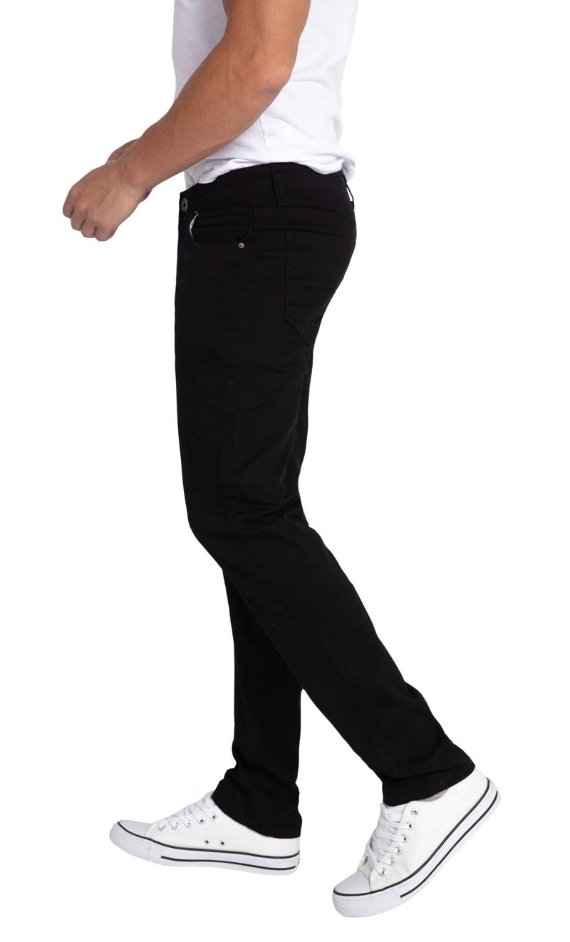 WULFUL Men's Slim Fit Skinny Stretch Comfy Jeans Denim Pants Black - Image 2